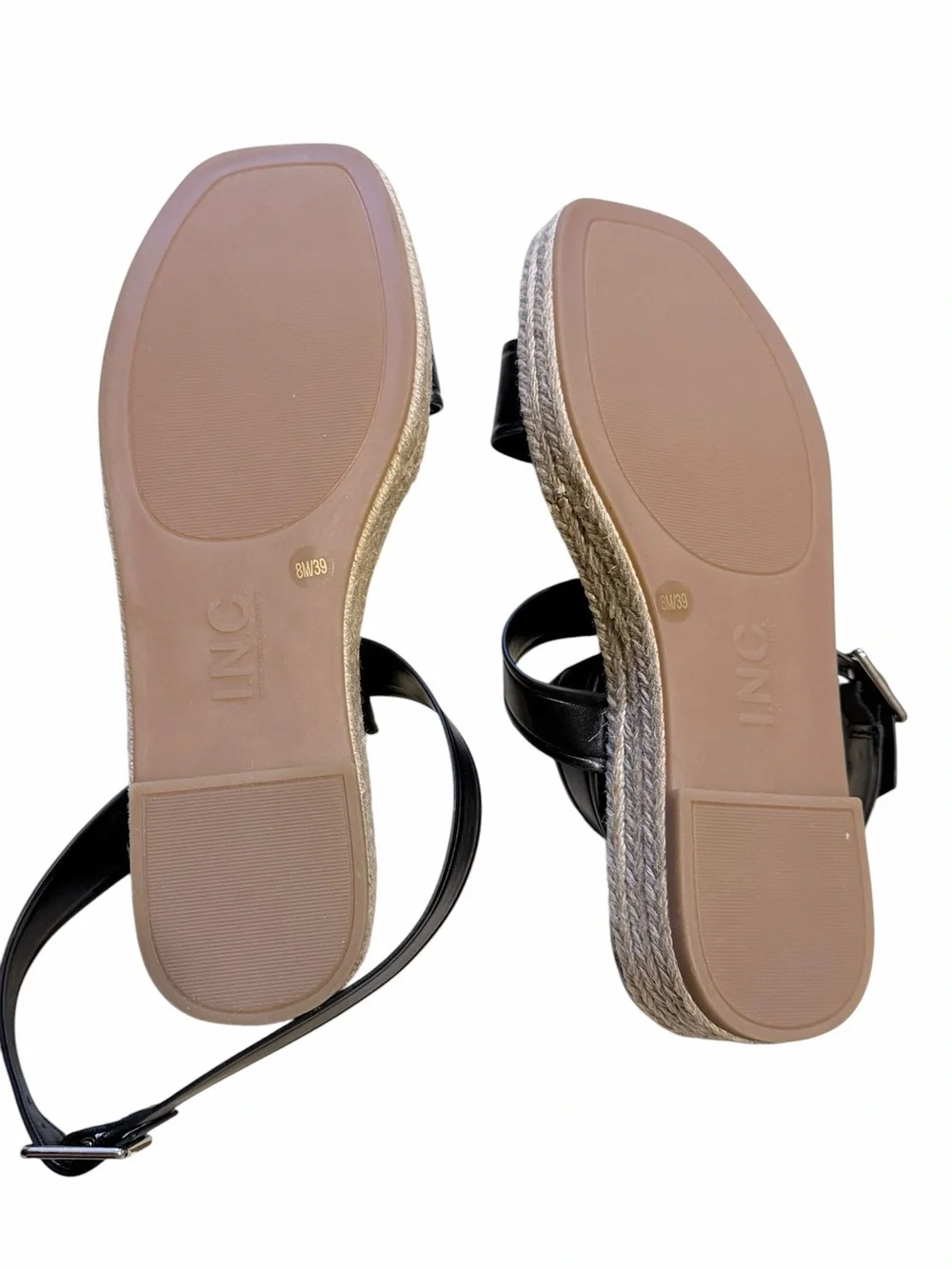 🌟🌼NIB INC International Concept Havilahp Black Tan Wedge Flatform Women Sandals